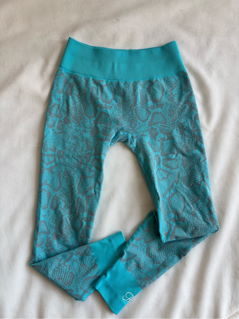 Bombshell sportswear teal and grey snake-print seamless leggings large-XL - Picture 4 of 10